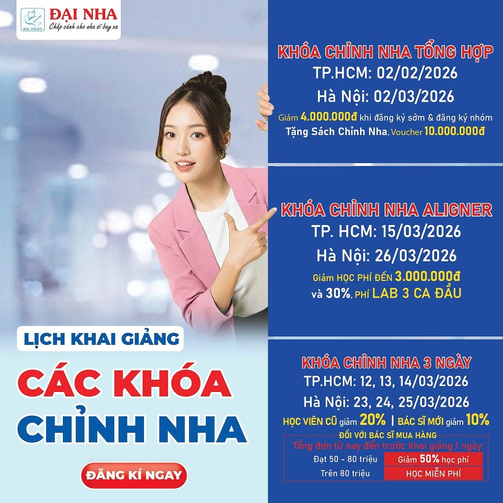 Lịch khai giảng khóa học chỉnh nha Dr Thái